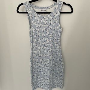 SABO SKIRT blue floral mini body con dress